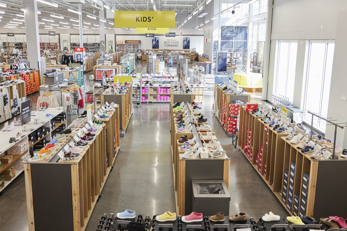 Inside a DSW store kids