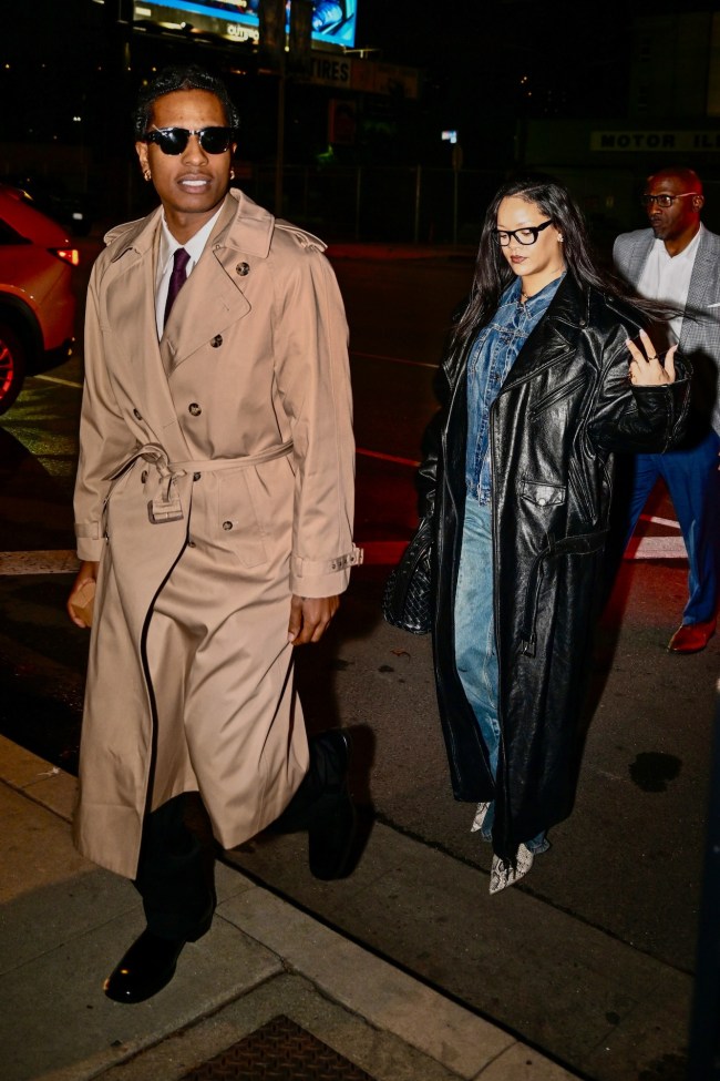 A$AP Rocky and Rihanna are seen on January 28, 2025 in Los Angeles, California.