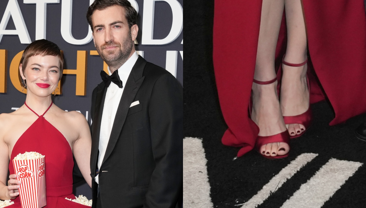 Emma Stone and Dave McCary at SNL50: The Anniversary Special at 30 Rockefeller Plaza on February 16, 2025 in New York, New York.