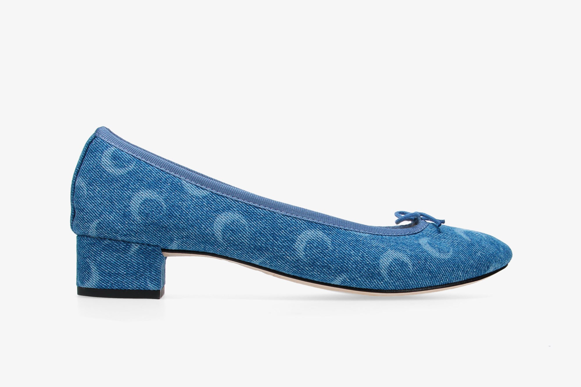 A denim Camille shoe from the Repetto x Marine Serre collaboration