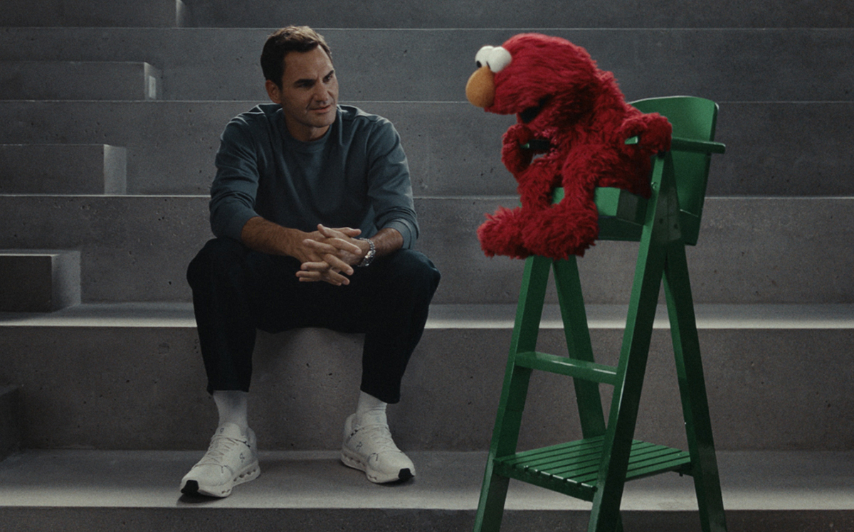 On running, Roger Federer, Elmo, Super Bowl, ad, On, On shoes, running shoes, sneakers