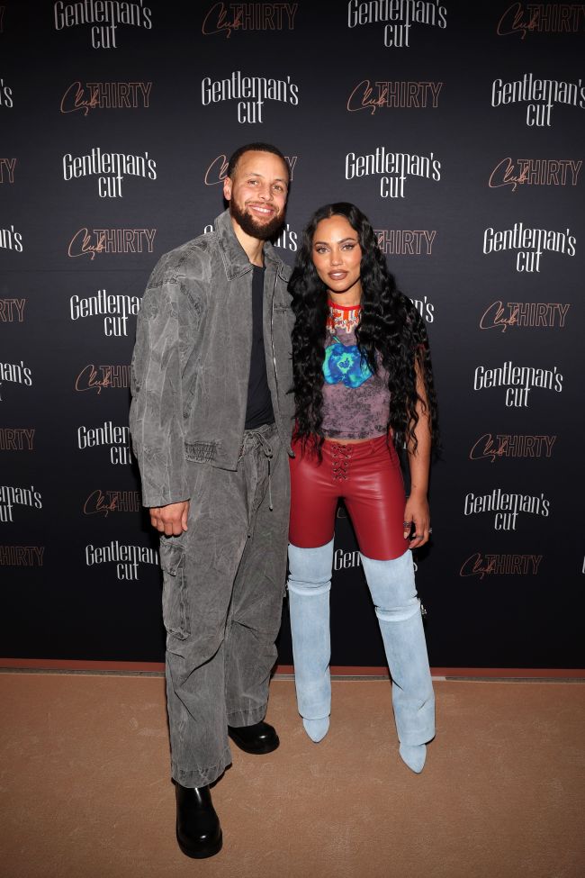 SAN FRANCISCO, CALIFORNIA - FEBRUARY 16: (L-R) Stephen Curry and Ayesha Curry attend a Toast to Milestones Afterparty Hosted by Stephen Curry's Gentleman's Cut at the Club Thirty takeover of Splash at Thrive City on February 16, 2025 in San Francisco, California. (Photo by Jerritt Clark/Getty Images for Gentleman's Cut)