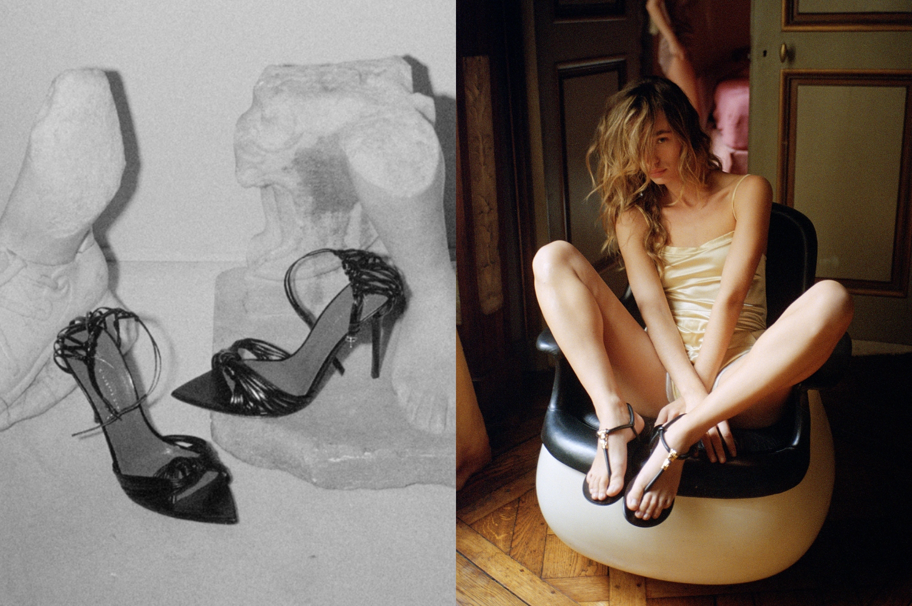 Photographs from Giuseppe Zanotti's spring/summer 2025 campaign.