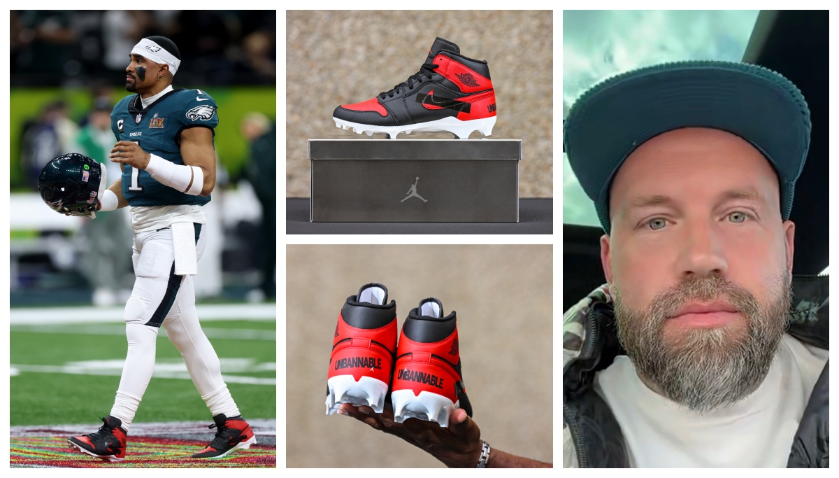 Jalen Hurts, Air Jordan 1 High '85, Bred, Mache