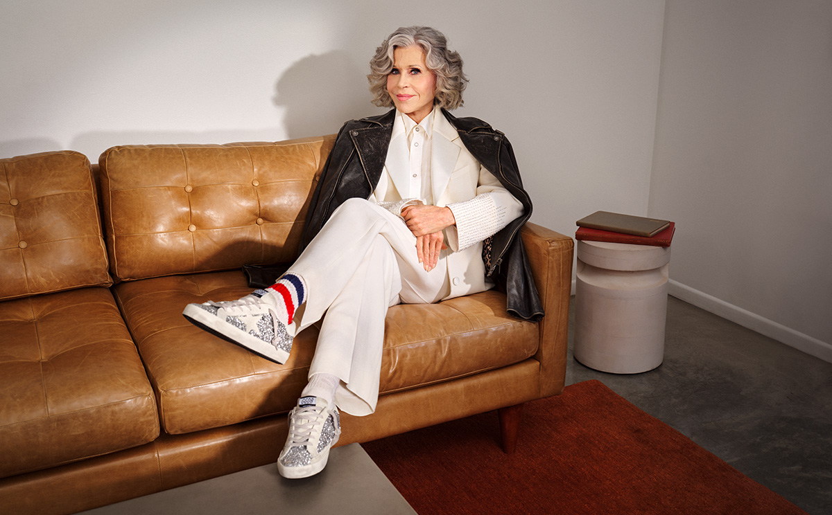 Jane Fonda, Golden Goose, campaign, Super Star, sneakers, shoes