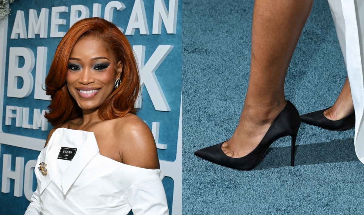 Keke Palmer, Christian Louboutin, velour, black, pump, Balmain, 7th Annual American Black Film Festival Honors, Los Angeles