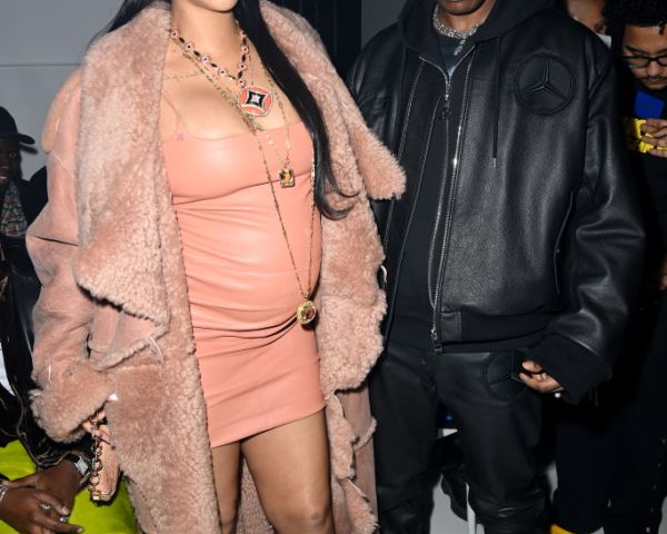 PARIS, FRANCE - FEBRUARY 28: (EDITORIAL USE ONLY - For Non-Editorial use please seek approval from Fashion House) Rihanna and ASAP Rocky attend the Off-White Womenswear Fall/Winter 2022/2023 show as part of Paris Fashion Week on February 28, 2022 in Paris, France. (Photo by Pascal Le Segretain/Getty Images)
