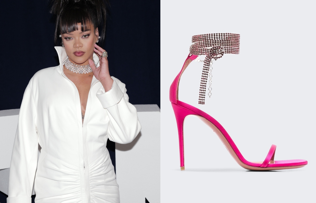 Rihanna Heats Things Up in Amina Muaddi's Giorgia Sandals for Savage X Fenty's Valentine's Day Campaign