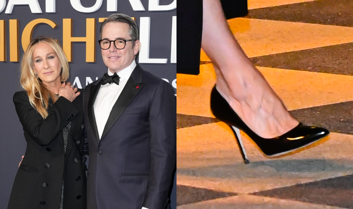 Sarah Jessica Parker, Matthew Broderick, black pumps, patent leather, silver, chainmail, SNL, New York