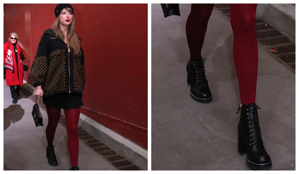 Taylor Swift, Louis Vuitton, tights, boots